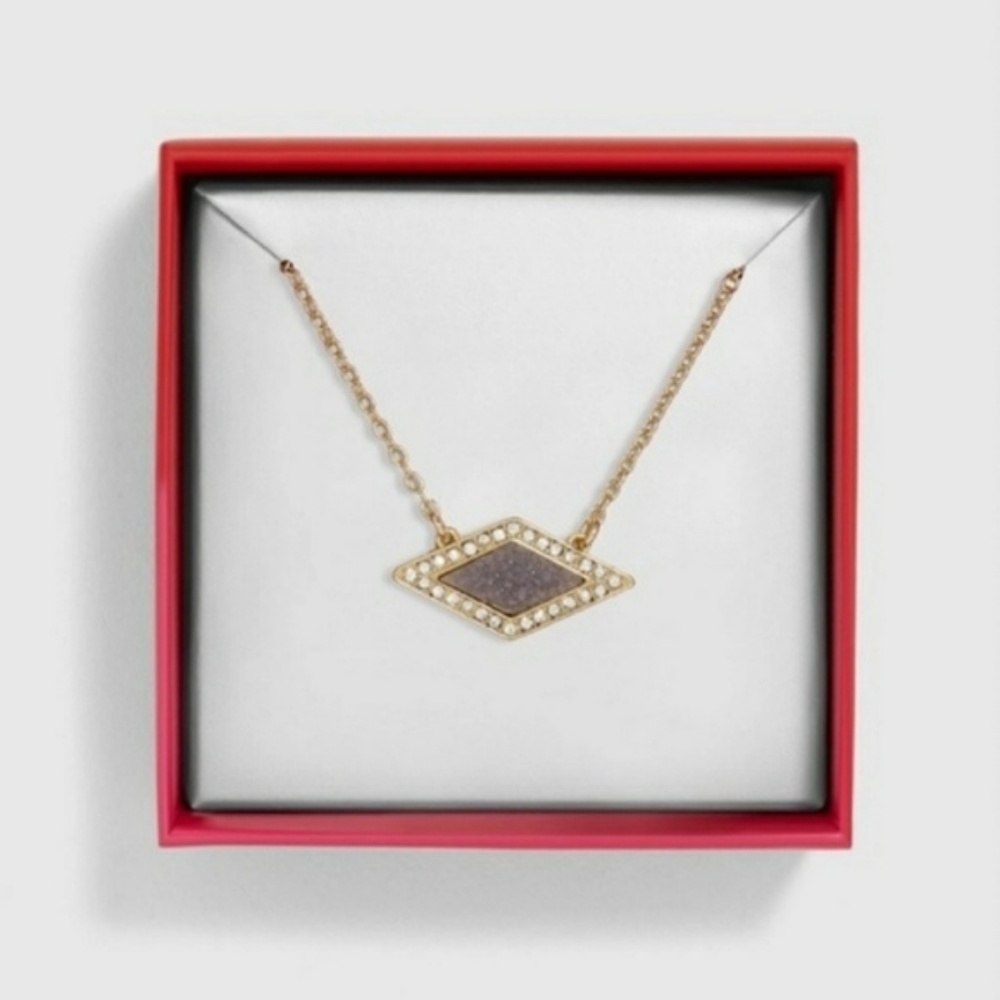 BaubleBar Druzy & Pave Crystal Necklace